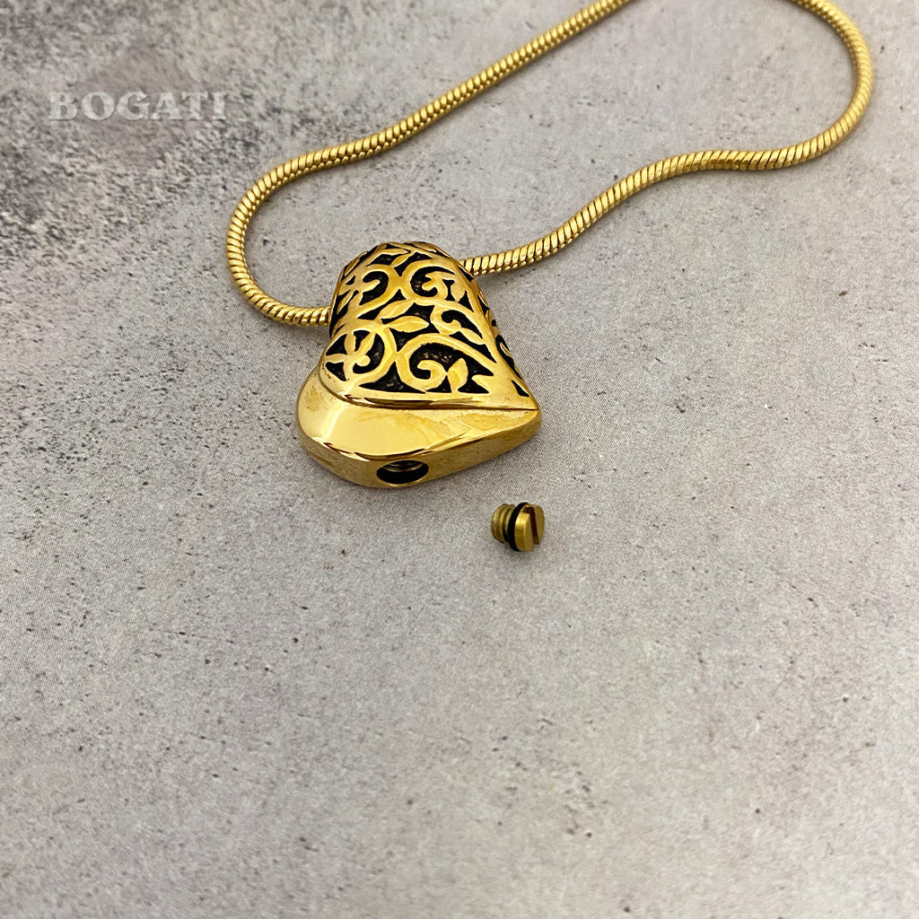 J-432 - Filigree Heart - Pendant with Chain