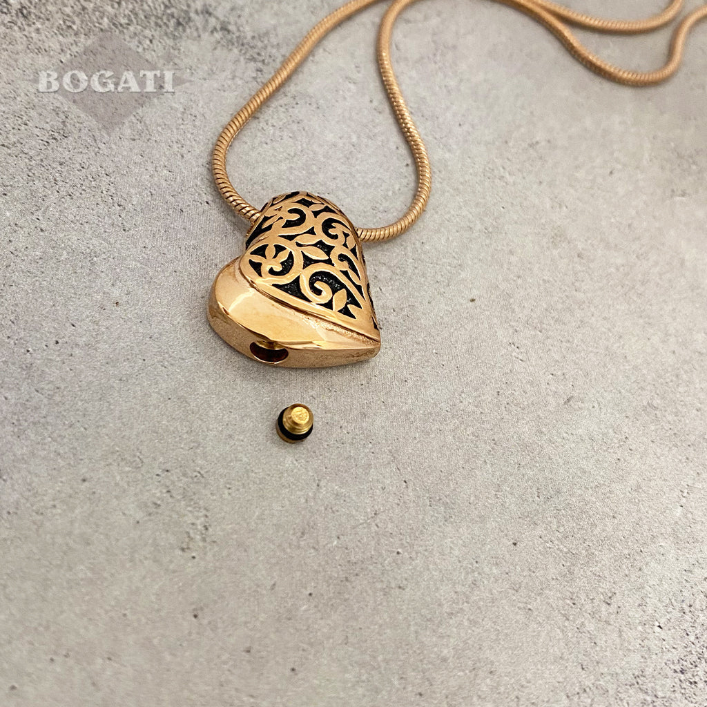 J-432 - Filigree Heart - Pendant with Chain