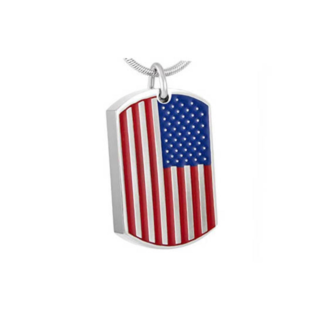 J-471 USA Flag Tag - Pendant with Chain