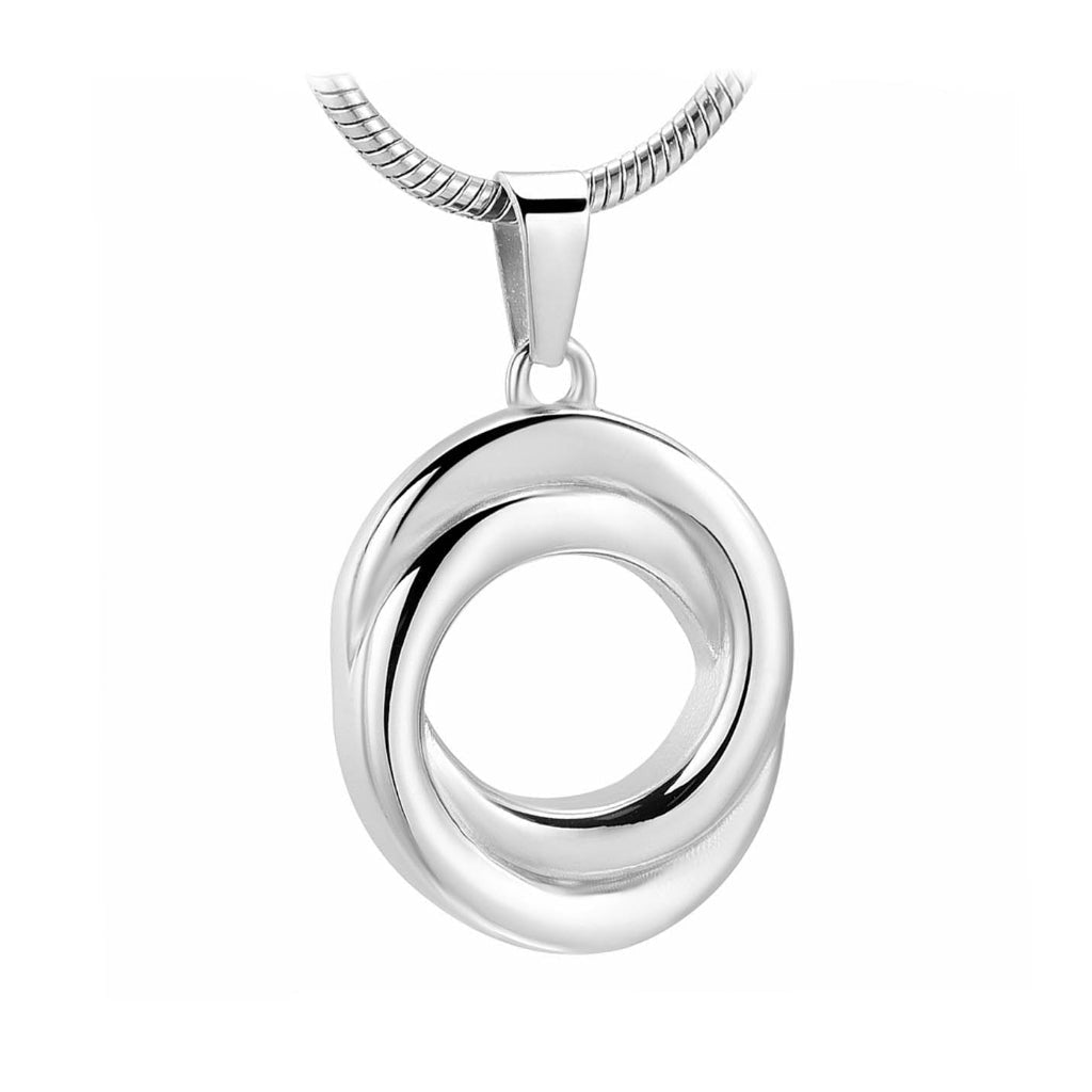 J-503 - Double Rings - Silver-tone - Pendant with Chain