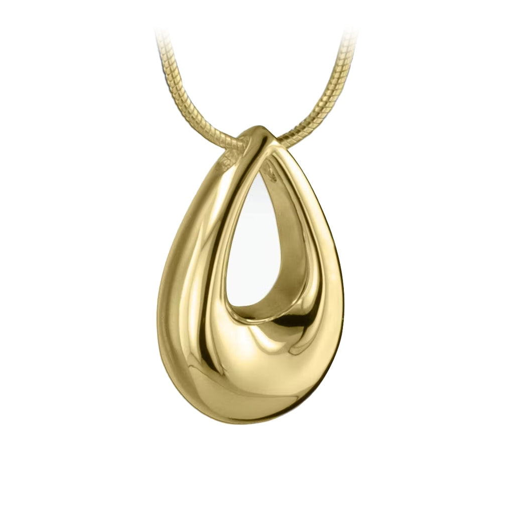 J-575 - Rounded Teardrop - Gold-tone - Pendant with Chain