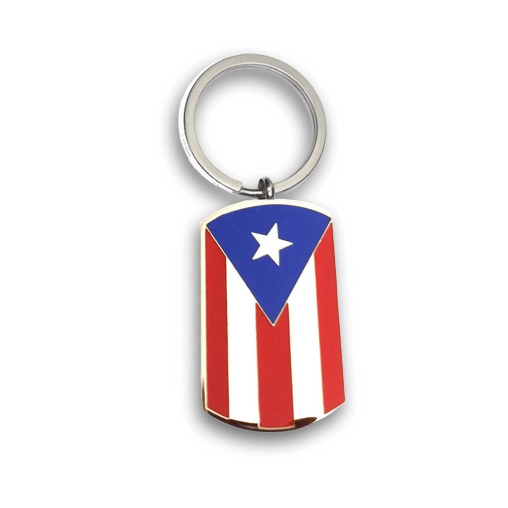 Puerto Rican Flag Tag Keychain