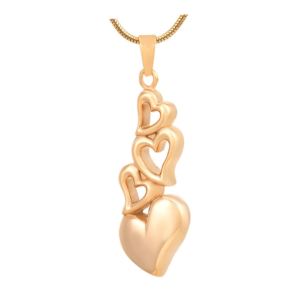 J-6779 - Four Hearts - Gold-tone - Pendant with Chain