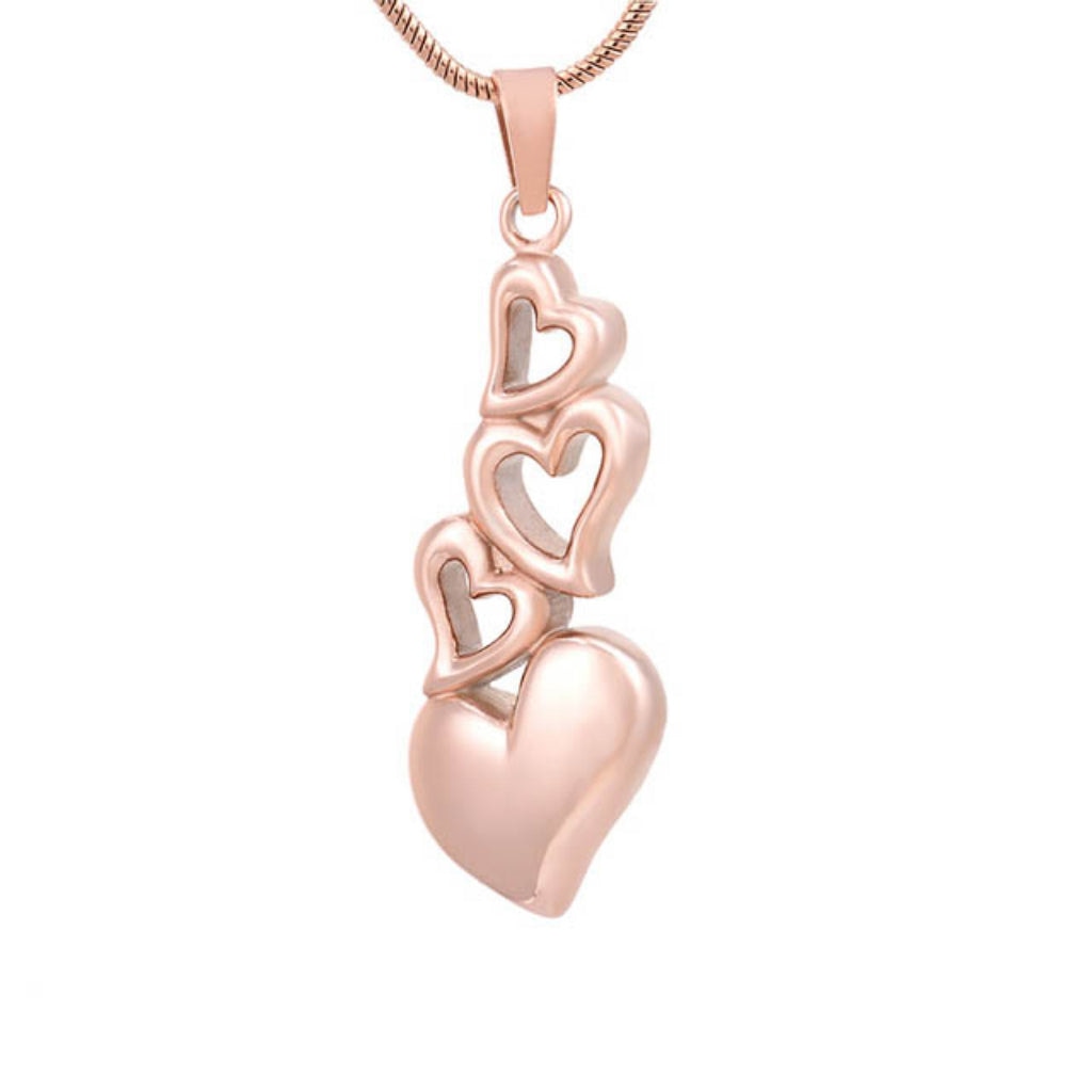 J-6779 - Four Hearts - Rose Gold-tone - Pendant with Chain