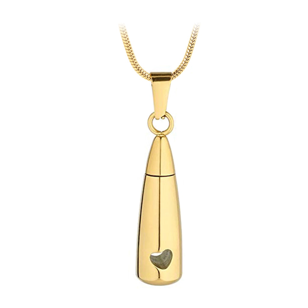 J-793 - Heart Teardrop - Pendant with Chain - Gold