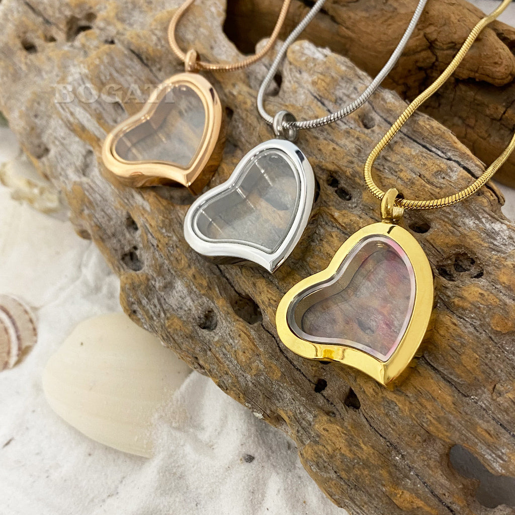 Fillable Curved Glass Heart | Bogati Urn Company