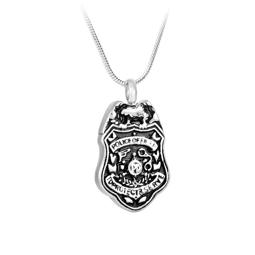 J-967 - Police Officer Badge - Pendant with Chain