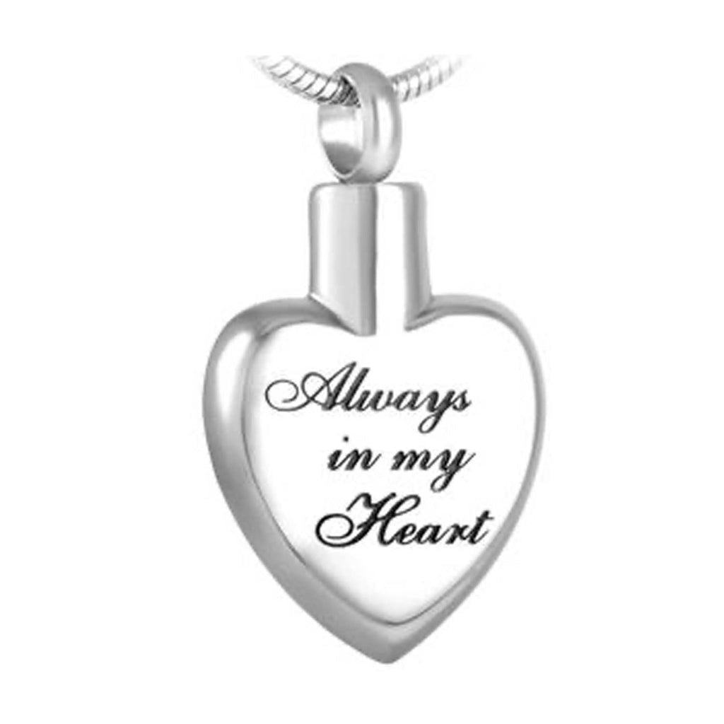 J-992 - Heart-Always in My Heart - Silver-tone - Pendant with Chain