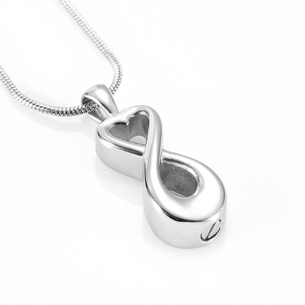 J-994 - Infinity with Heart - Silver-tone - Pendant with Chain