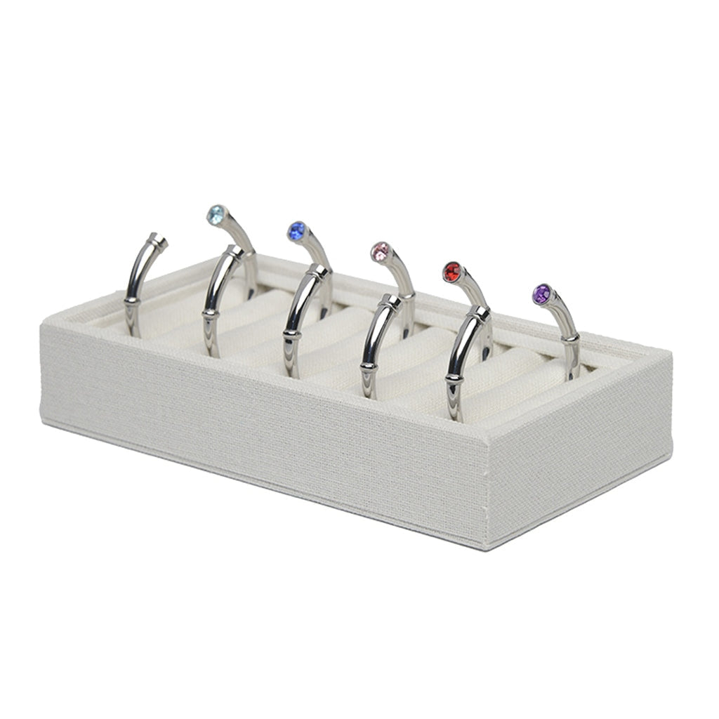 J-BANGLE-01 - Set of 5 Jeweled Bangle Bracelets - Silver-tone with Crystals