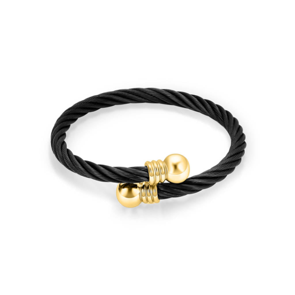 Cable Bangle with spherical ends | Bogati Urn Company
