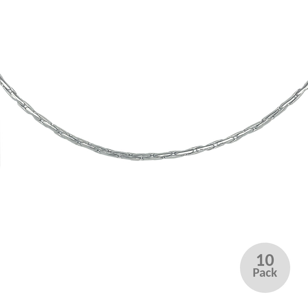 Silver-tone Long Box Chain-1.2mm x 22" Length -10-pack