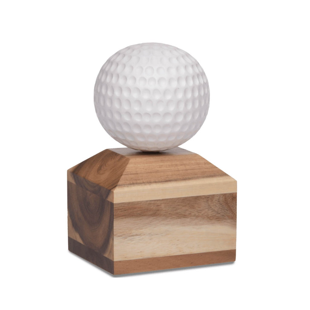 CLEARANCE - EXTRA SMALL Solid Oak Golf Ball with Base - Bogati Exclusive