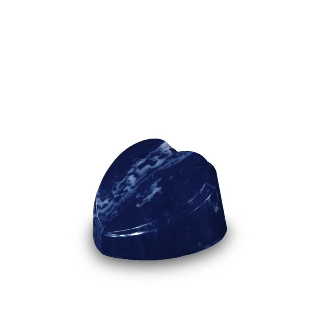 The Heart Urn - Cultured Marble - Keepsake 12 cu in Blue