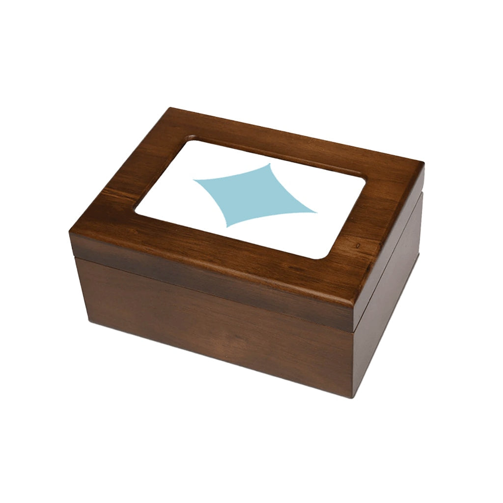 SMALL Acacia Photo Frame Memory Box - The Willoughby- Walnut finish - Blank (Add your Picture)