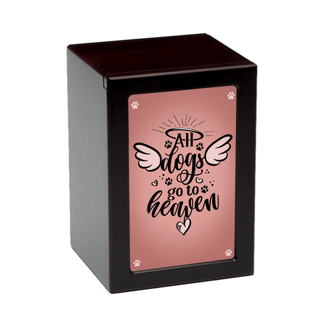 LARGE PY06 Photo Frame Urn - All Dogs Go to Heaven Dark Cherry