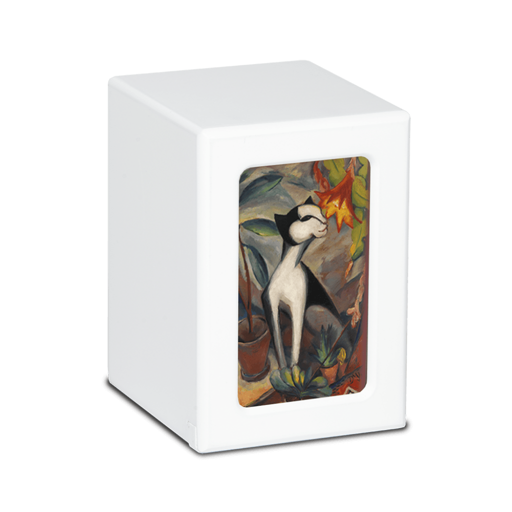 MEDIUM PY06 -White- Tall Cat with Lily