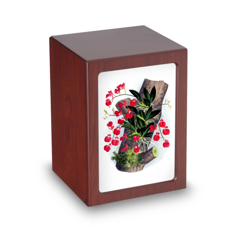 EXTRA LARGE Photo Frame urn PY06 - Cherry - Red Orchids on Tree Branch Cherry