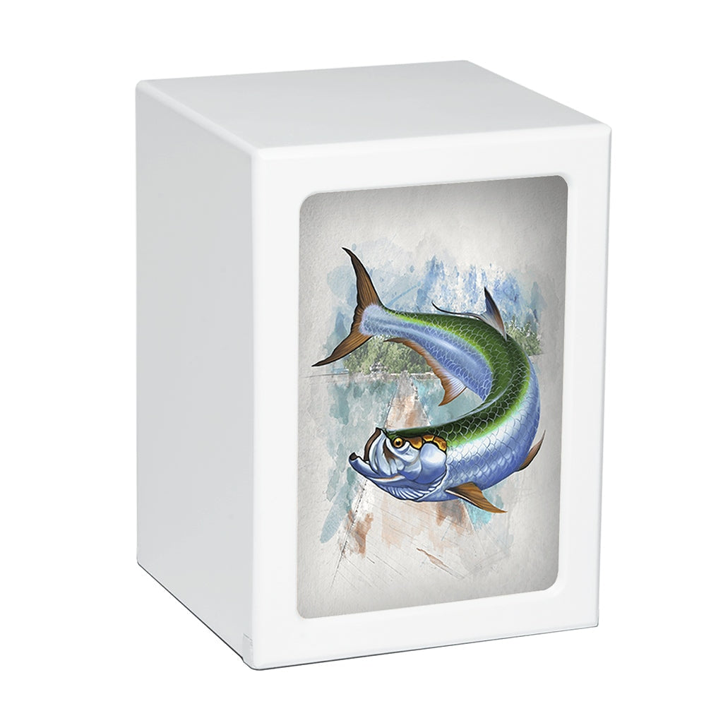 EXTRA LARGE Photo Frame Urn - PY06 - Fisherman Collection: Tarpon White