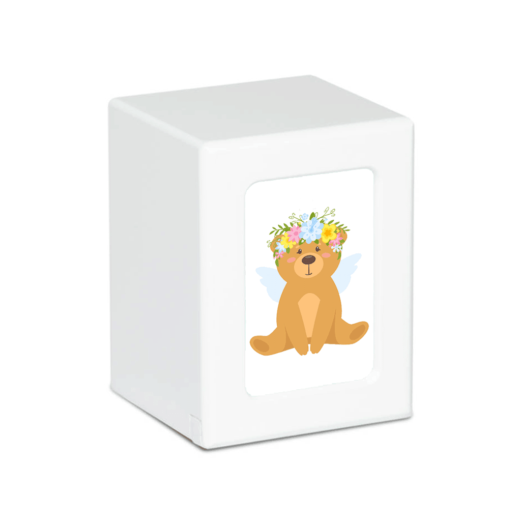 SMALL Photo Frame urn PY06 - Teddy Bear Angel Blue White