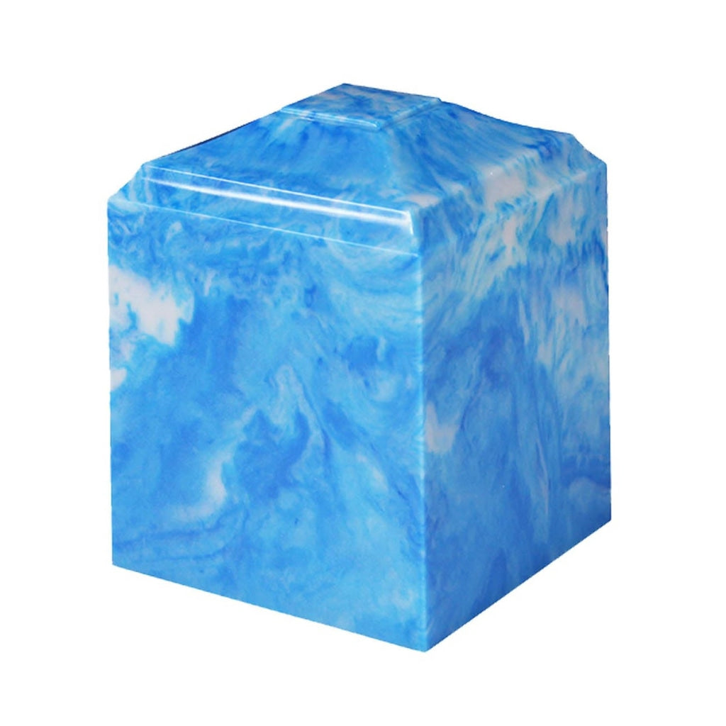 SMALL Cube Cultured Marble Sky Blue