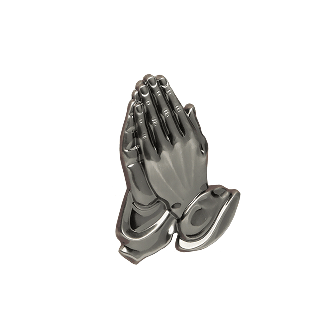 Small Praying Hands- Metal applique - Pewter-tone