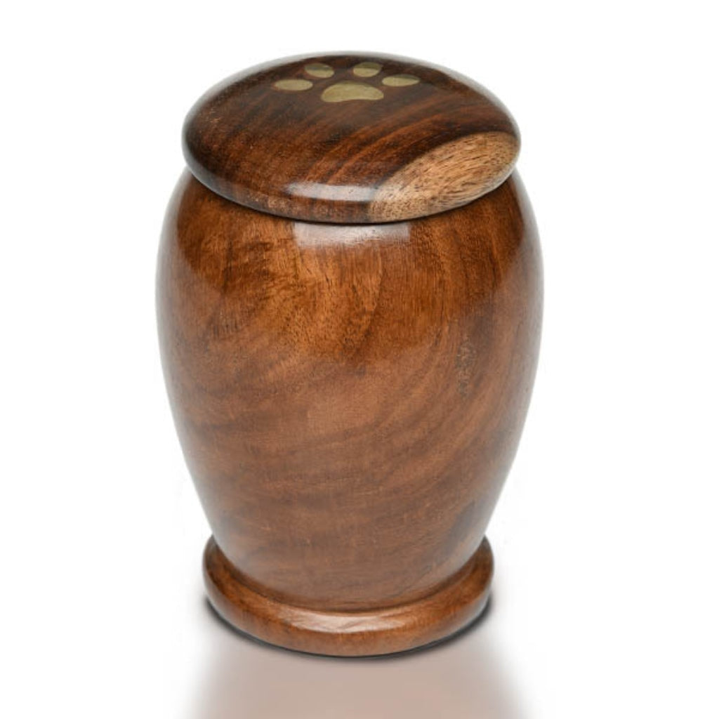 IMPERFECT SELECTION - SMALL Rosewood Vase Urn -622- Brass Paw Print