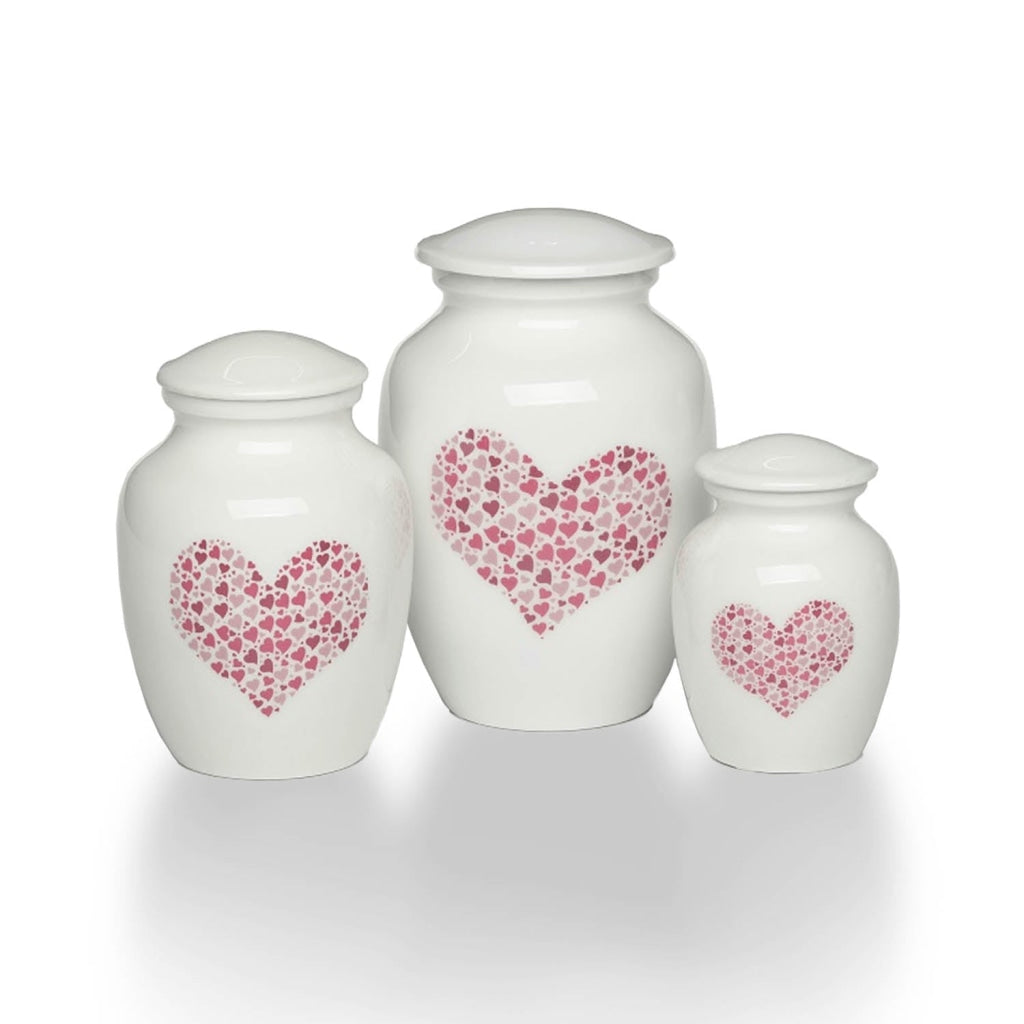 Alloy Urns Set #2 -4000- PINK HEART (3 Sizes)