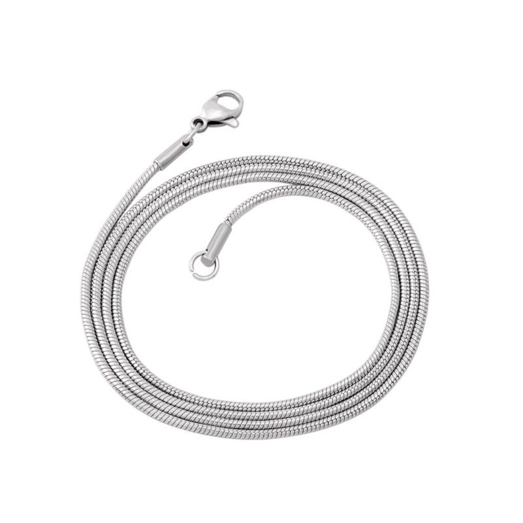 Silver-tone Snake Chain - 1.2mm x 22in Length