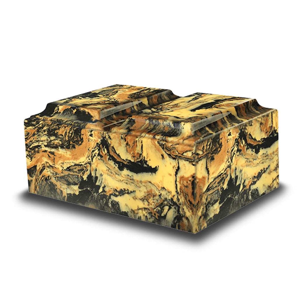 ADULT Cultured Marble Tuscany Double Companion Urn Antique Gold