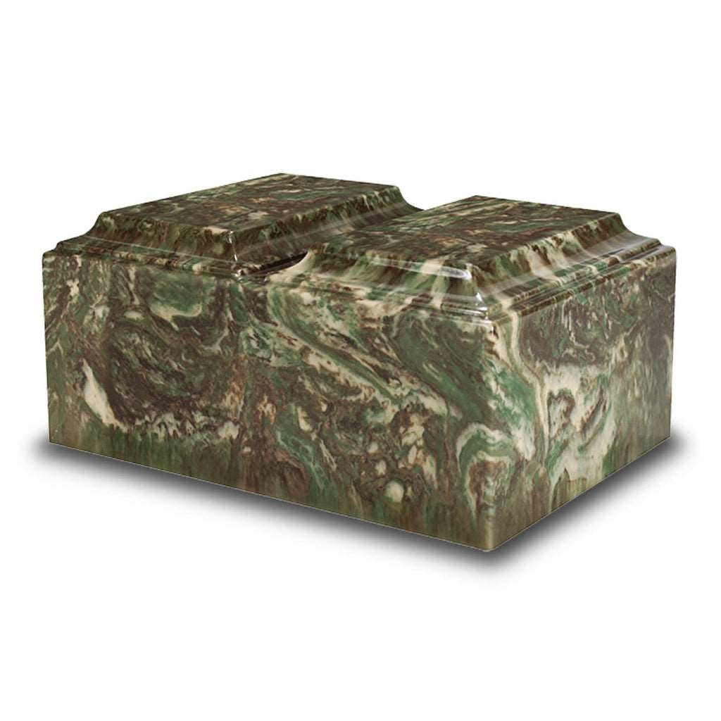 ADULT Cultured Marble Tuscany Double Companion Urn Camo