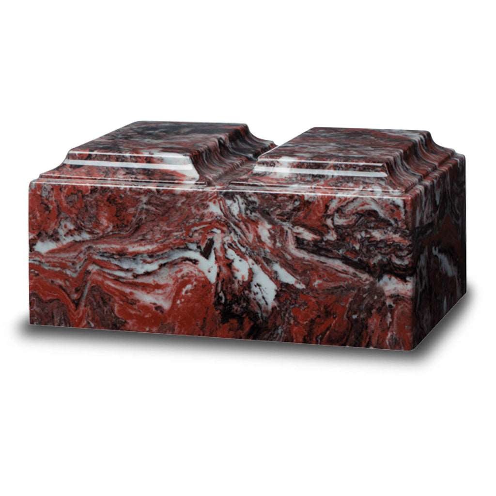 ADULT Cultured Marble Tuscany Double Companion Urn Fire Rock