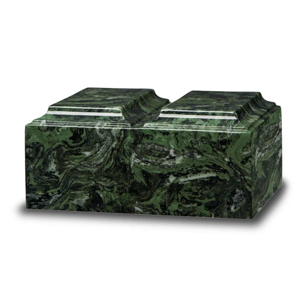 ADULT Cultured Marble Tuscany Double Companion Urn Green Ascota