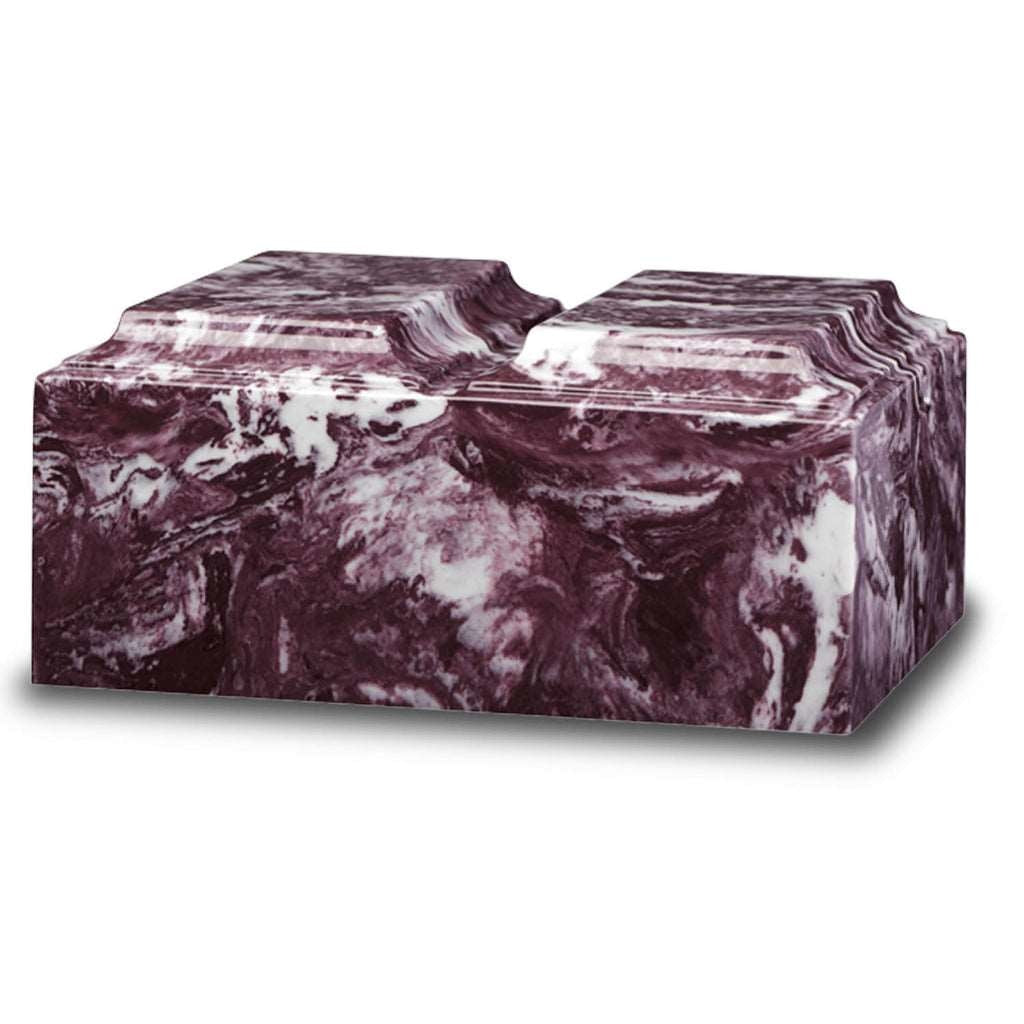 ADULT Cultured Marble Tuscany Double Companion Urn Merlot