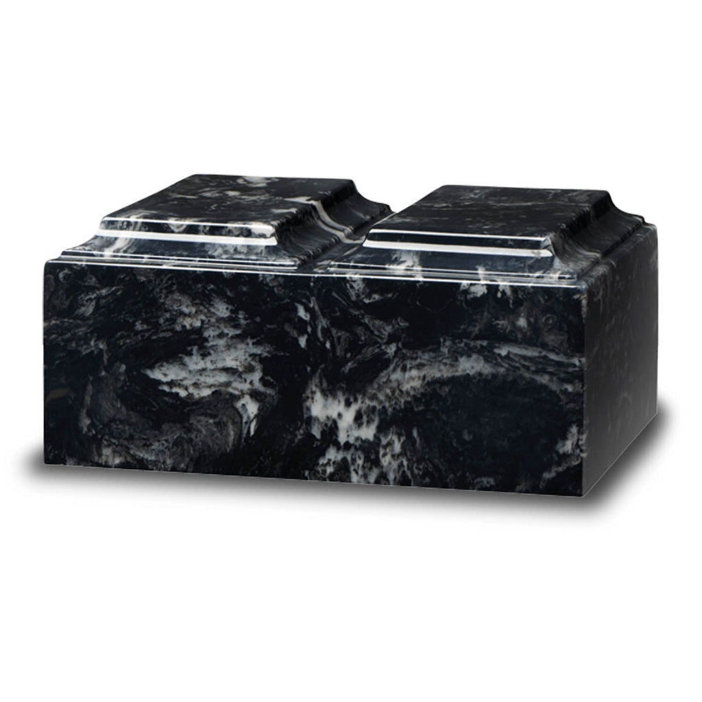 ADULT Cultured Marble Tuscany Double Companion Urn Black Marlin