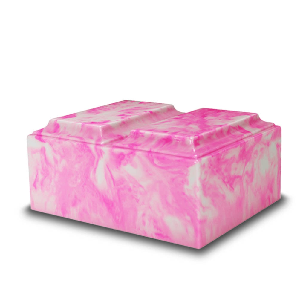 ADULT Cultured Marble Tuscany Double Companion Urn Carnation
