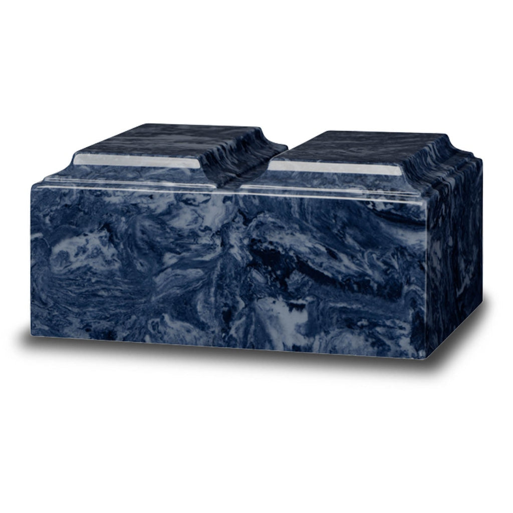 ADULT Cultured Marble Tuscany Double Companion Urn Midnight Blue