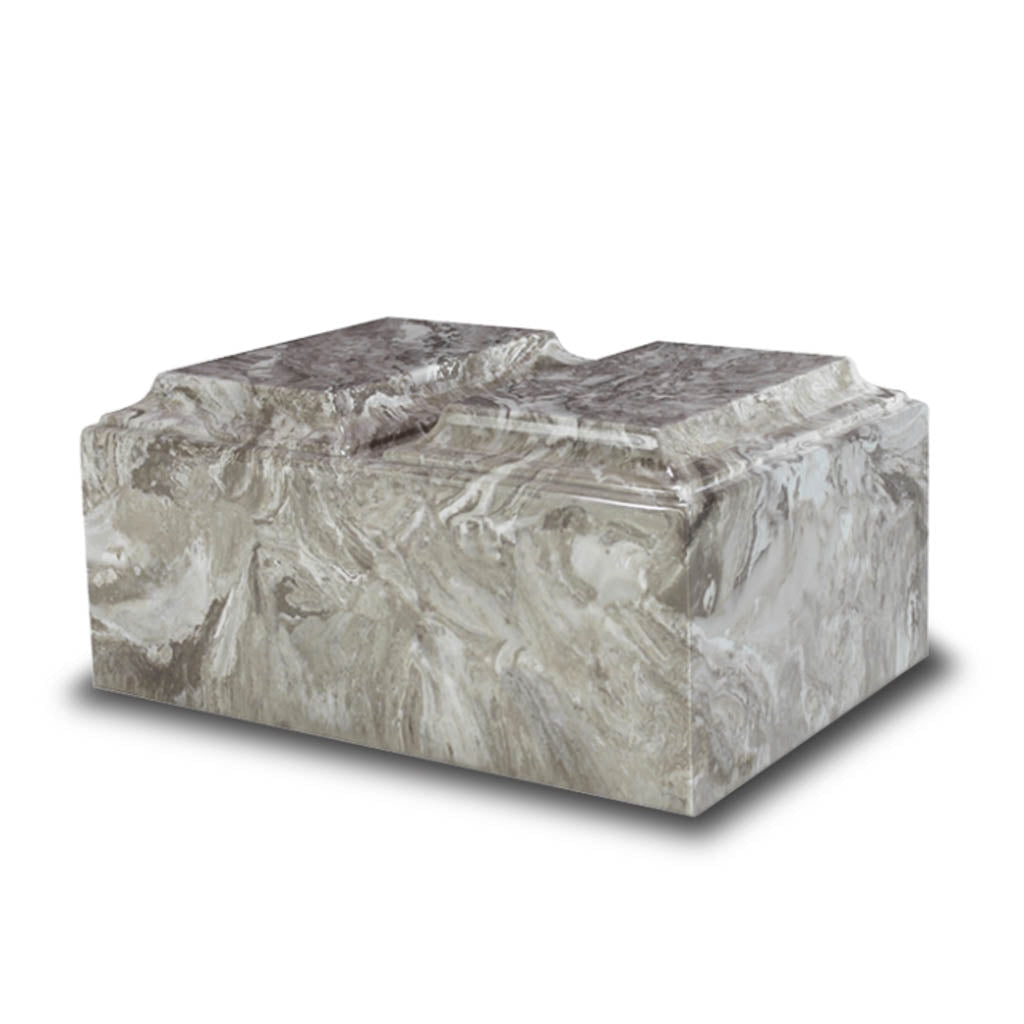 ADULT Cultured Marble Tuscany Double Companion Urn Perlato