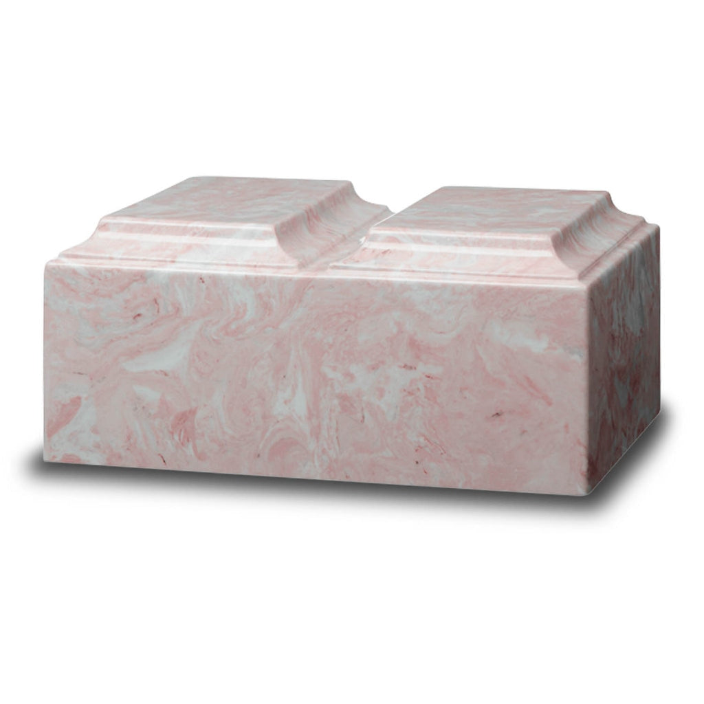 ADULT Cultured Marble Tuscany Double Companion Urn Pink