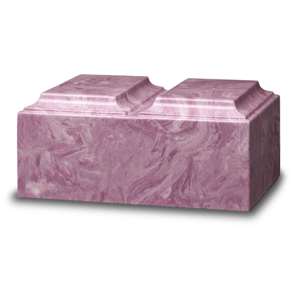 ADULT Cultured Marble Tuscany Double Companion Urn Purple