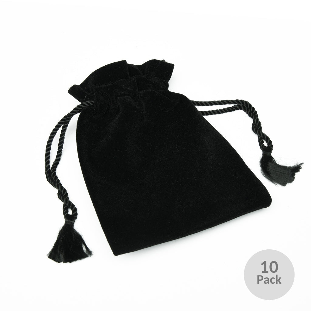 CLEARANCE - 6" X 5" Velvet Urn Bag - Burgundy or Black - 10 Pack Black