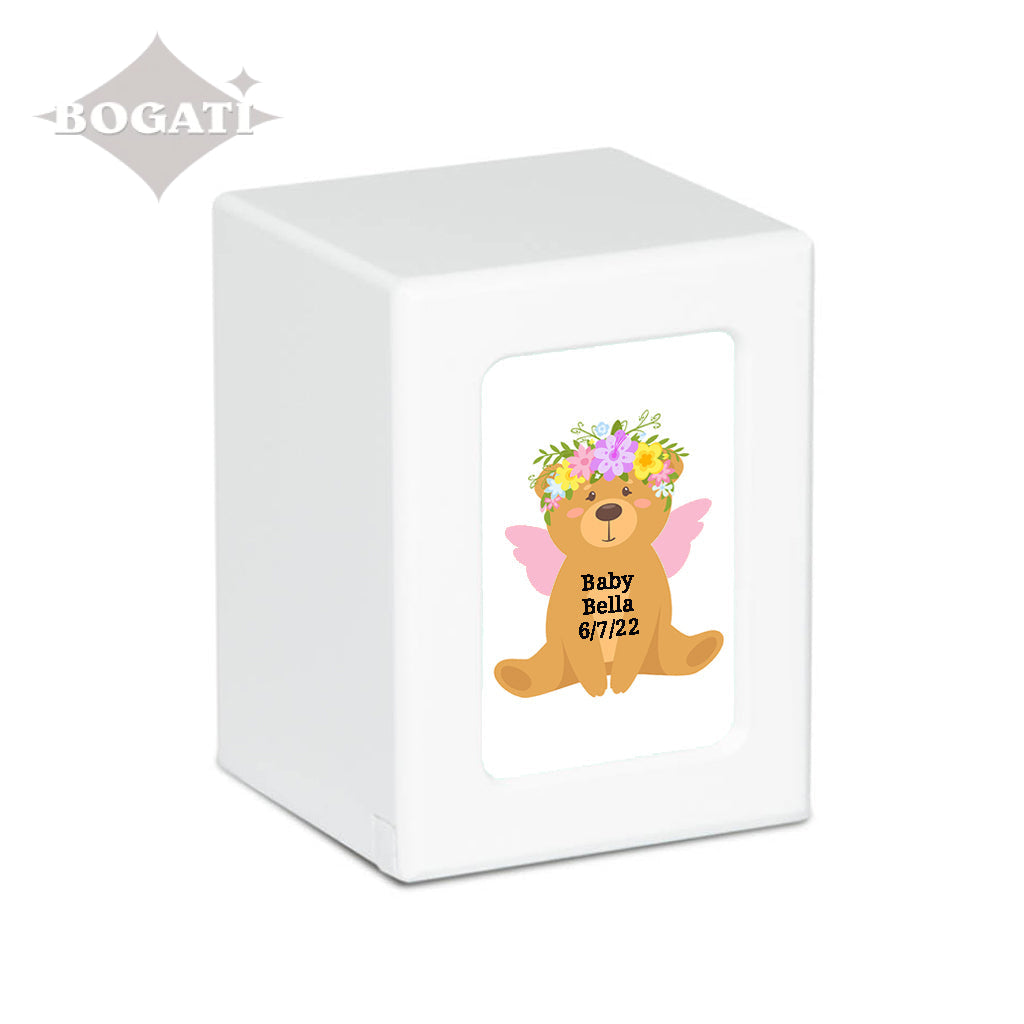 SMALL Photo Frame urn PY06 - Teddy Bear Angel Pink