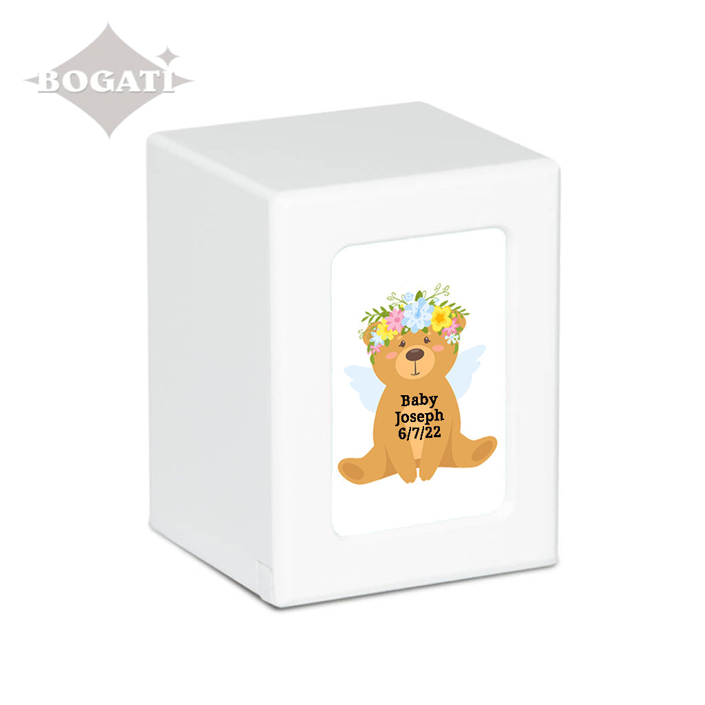 SMALL Photo Frame urn PY06 - Teddy Bear Angel Blue