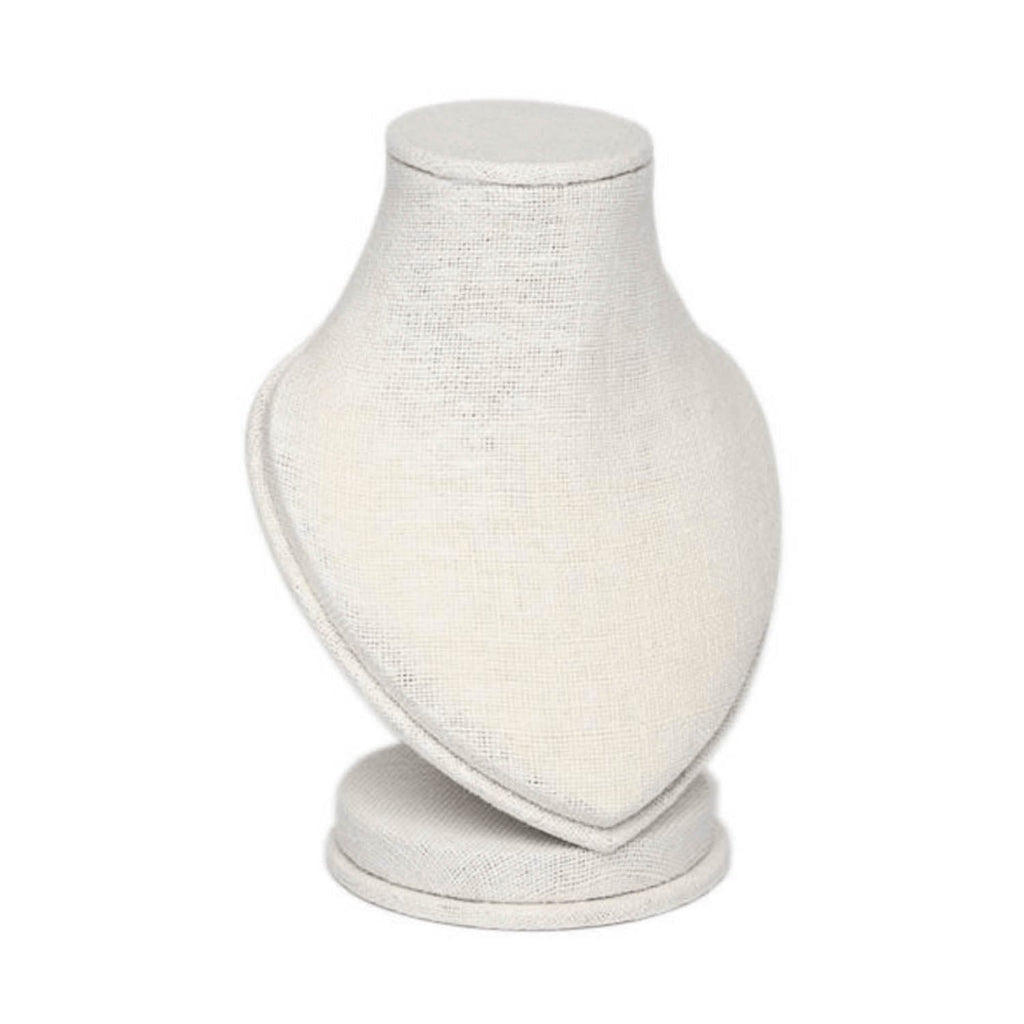 Off White Linen Jewelry Necklace Display - Small