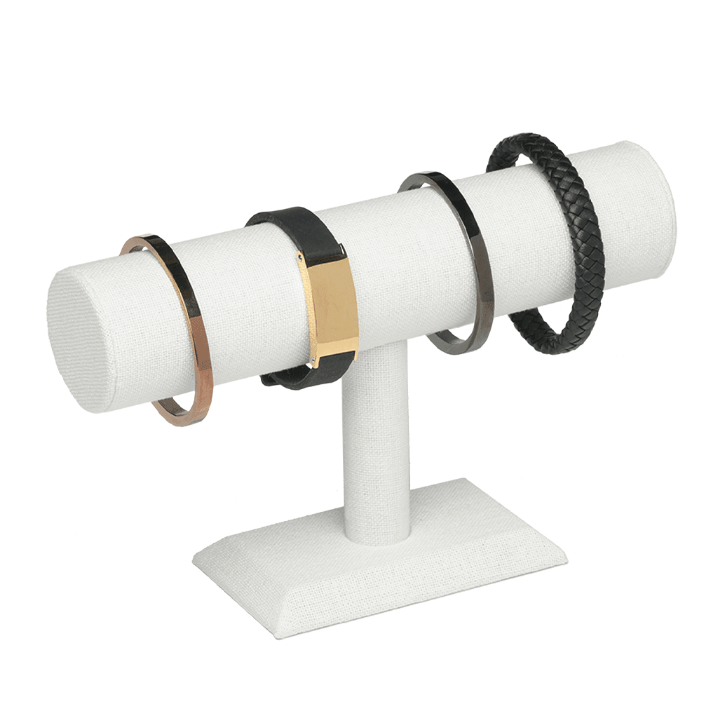 White Linen "T" Display for Bracelets