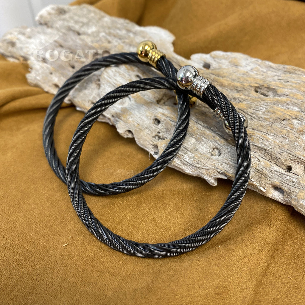 Cable Bangle with spherical ends | Bogati Urn Company