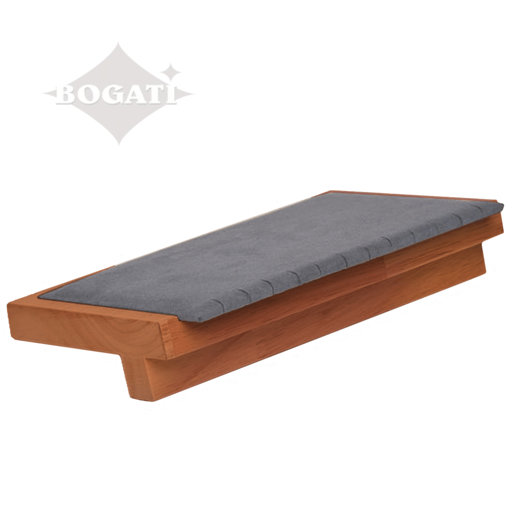 Solid Wood with Gray Microfiber Horizontal Jewelry Necklace Display