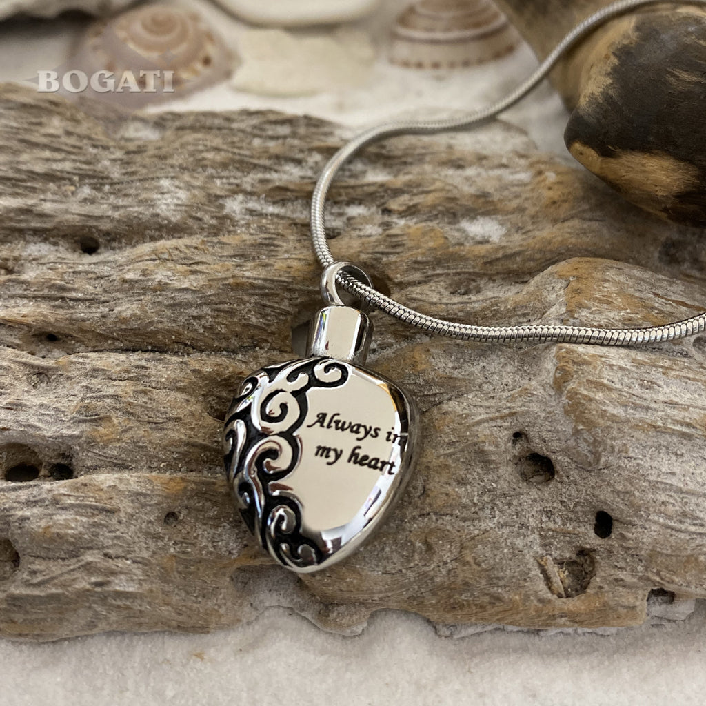 J-006 - “Always In My Heart” - Silver-tone - Pendant with Chain - Pack of 10