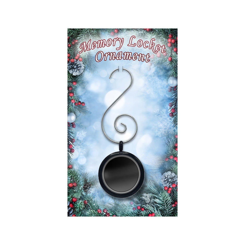 (Christmas themed) J-2060 Cherished Memory Locket Ornament Black