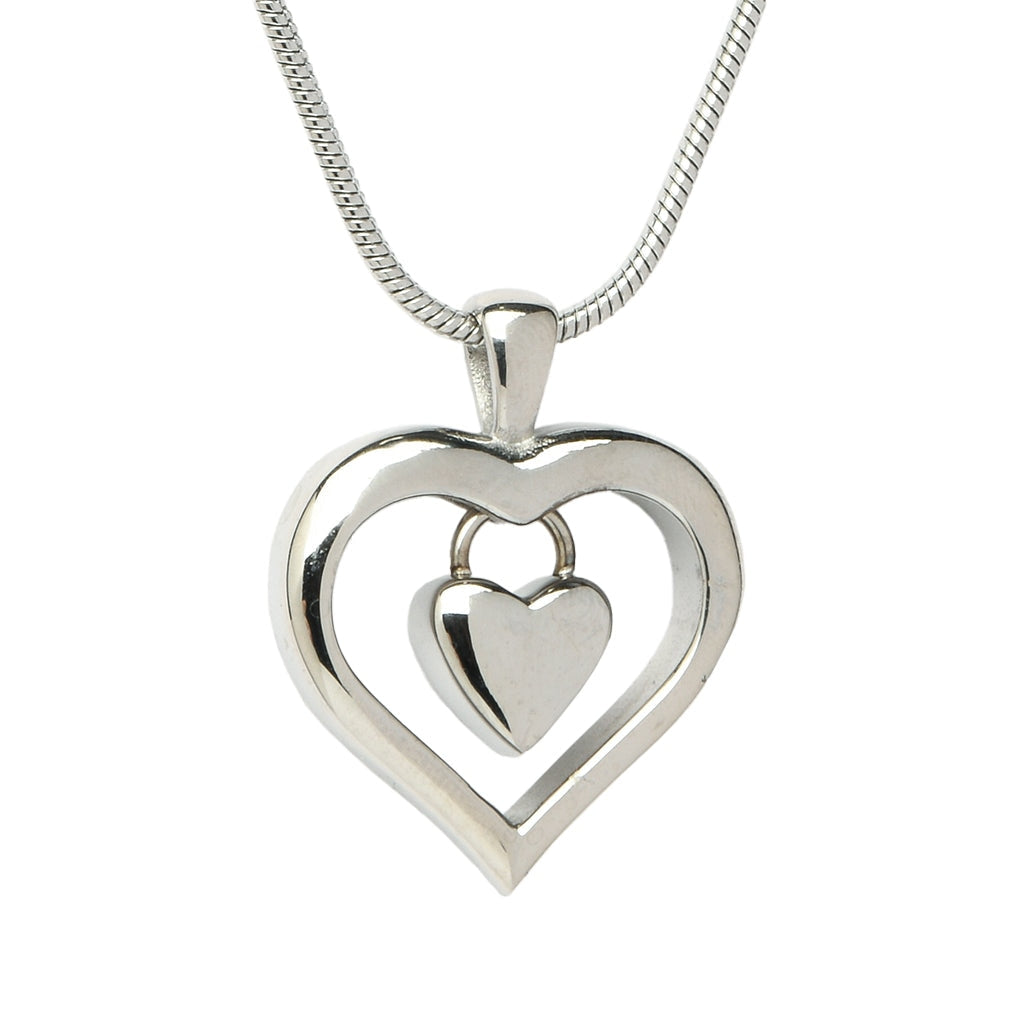 J-269 - Heart Charm - Silver-tone - Pendant with Chain